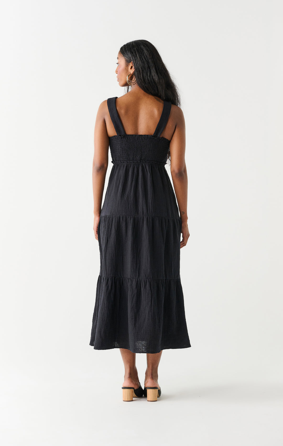 Dex Textured Tiered Cotton Midi Dress