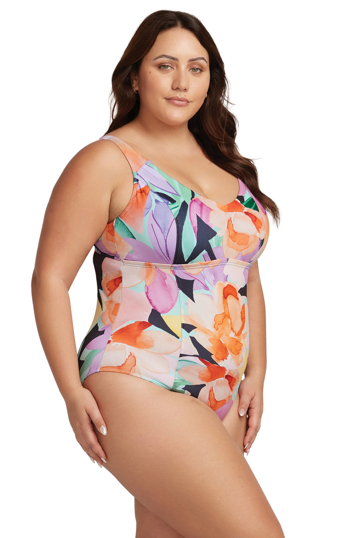Natare Flo Turner Chlorine Resistant One-Piece Swimsuit - Size 16