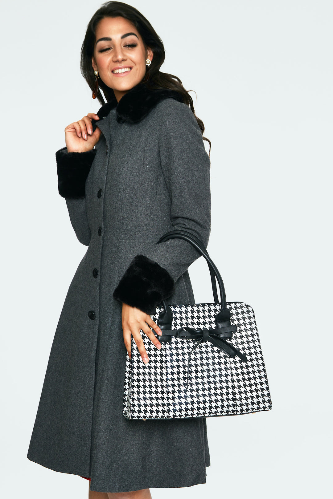 Erin Removable Faux-Fur Trim Coat With Pockets