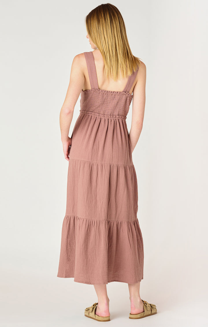 Dex Sleeveless Textured Tiered Mid Dress