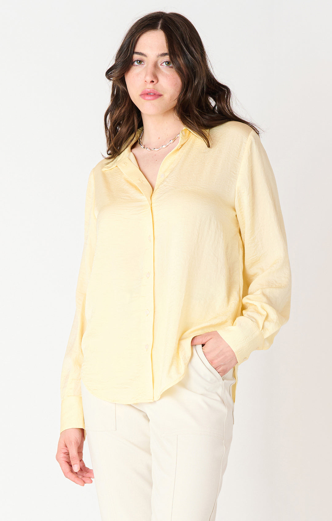 🇨🇦 Long Sleeve Flowy Satin Blouse