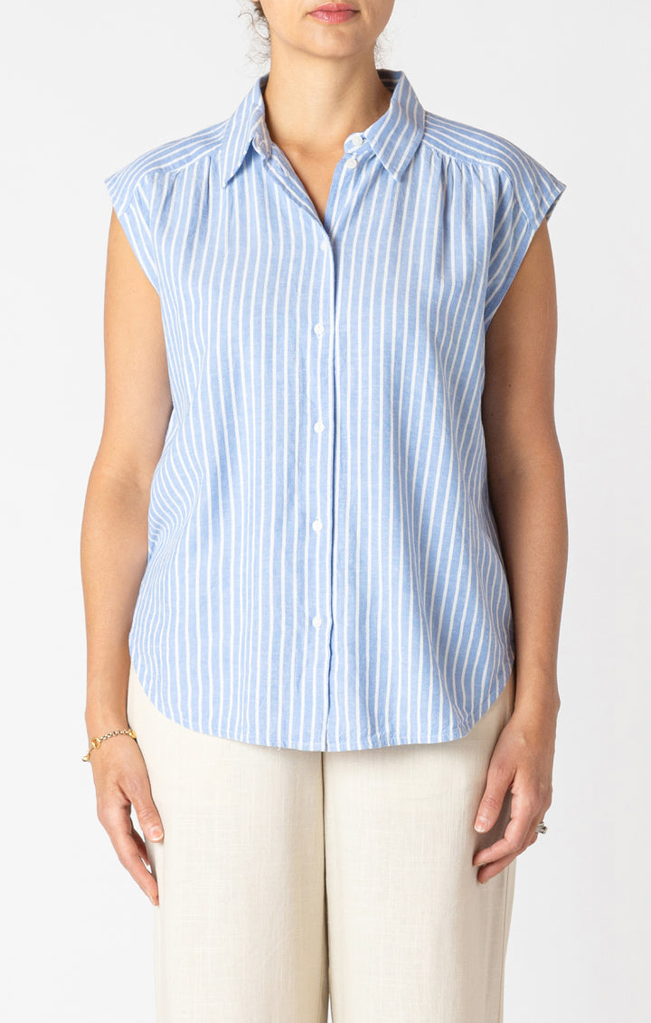 Dex Cap Sleeve Collared Blouse