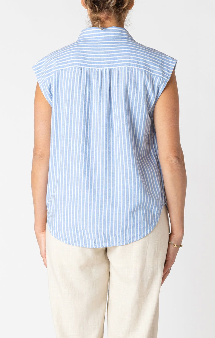Dex Cap Sleeve Collared Blouse
