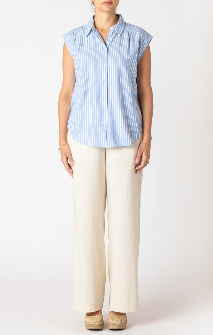 Dex Cap Sleeve Collared Blouse