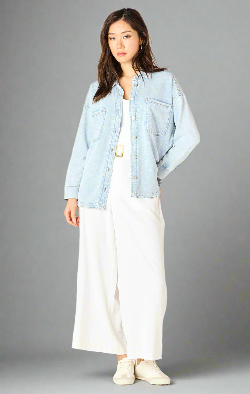 Long Sleeve Knit Denim Jacket