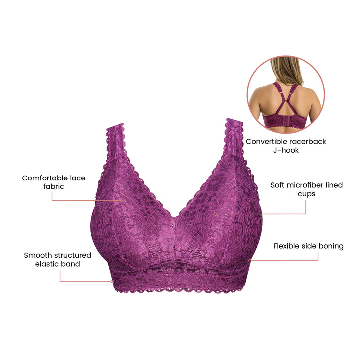 Adriana Lace Bralette - Blackberry