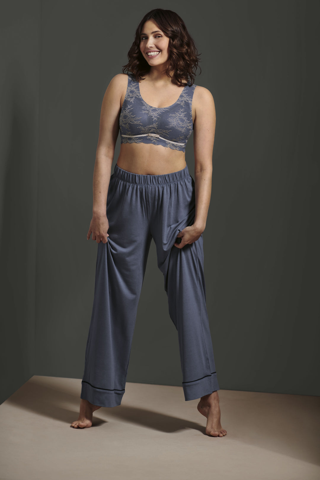 Anita Essentials Lace Bralette with Cups - Grey / Rose