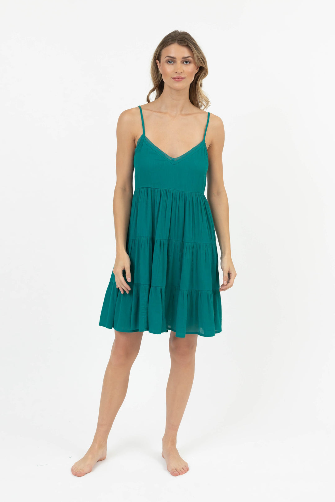Miami Mini Tiered Dress - Teal