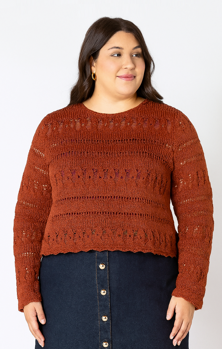 Dex Scallop Hem Crochet Top
