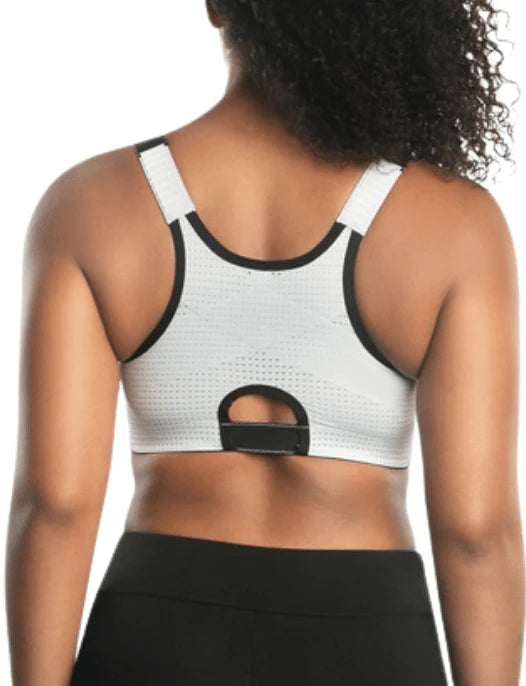 Wave Front Closure Wireless Sports Bra - Silver