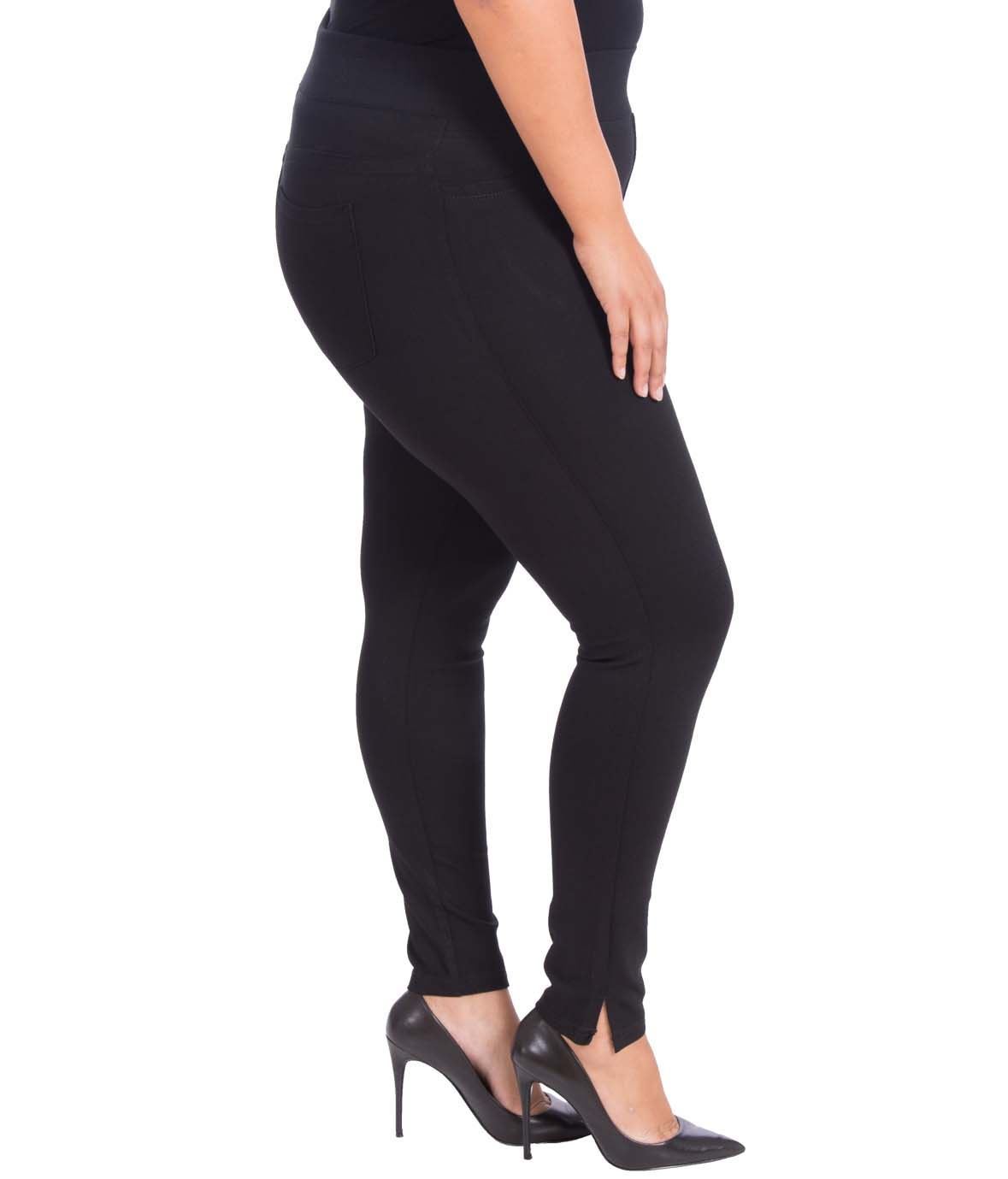 REISS Anna Ponte Jersey Leggings in Black