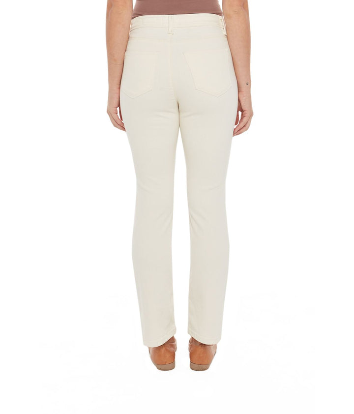 Kate High Rise Straight Ankle Jeans - Ivory