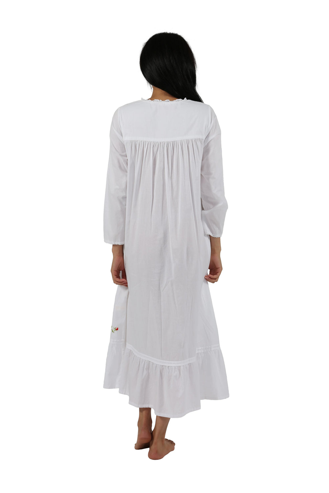 Rose Embellished Cotton Gown