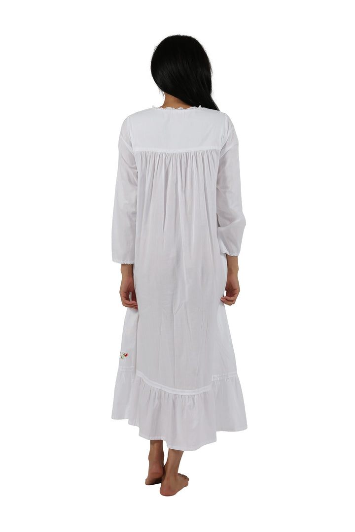 Rose Embellished Cotton Gown