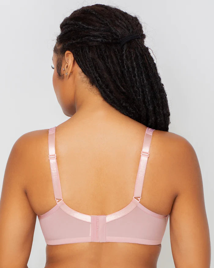 Sheer Mesh Plunge T-Shirt Bra - Blushing Rose