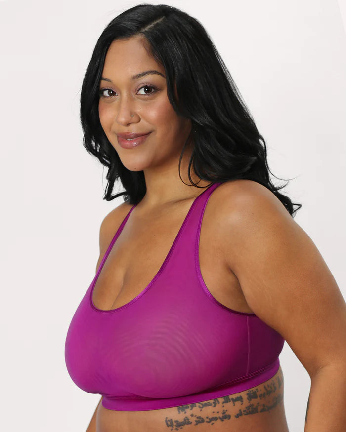 Sheer Mesh Bralette - Cosmo Pink - Size 2 X
