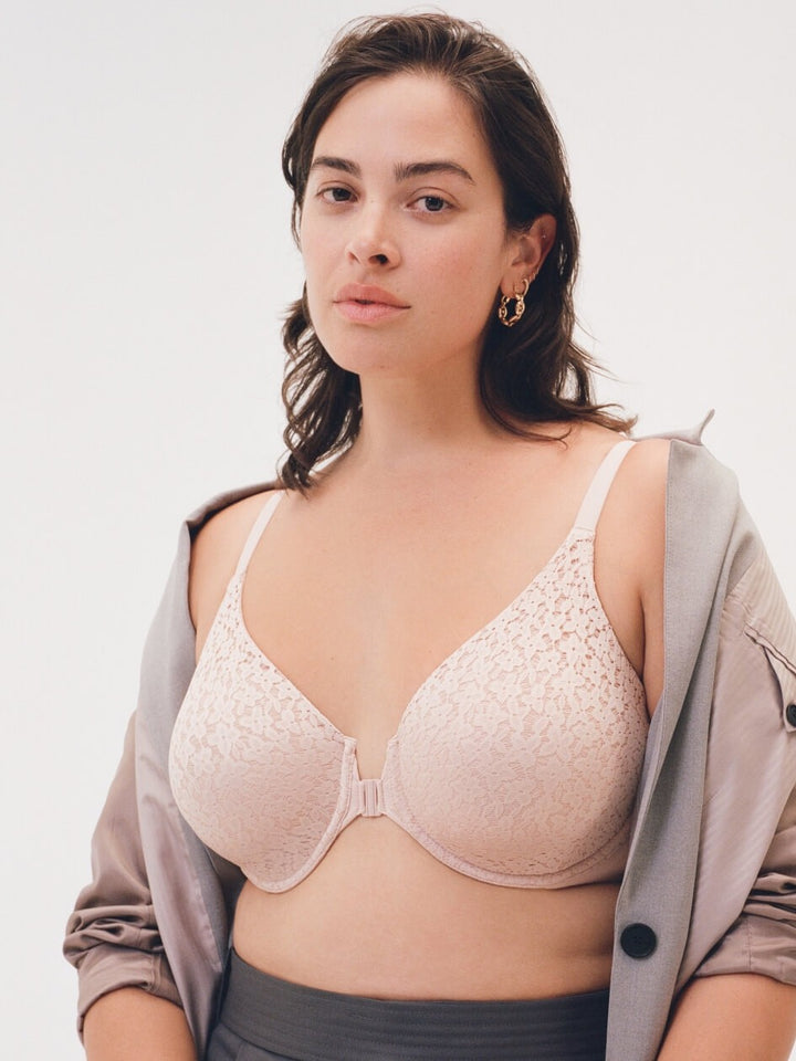 Norah Comfort Front Closure Bra - Rose Pink