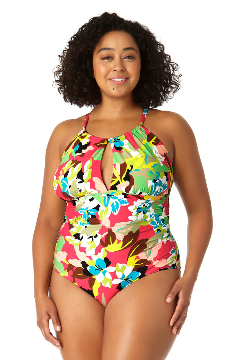 Cabana Party High Neck Ruffle Strap Swimsuit