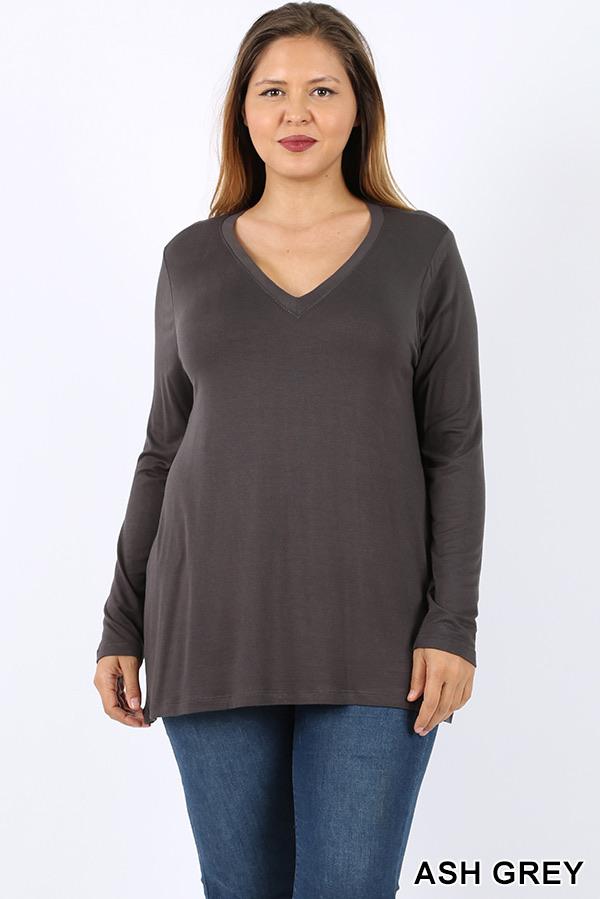 V-Neck Long Sleeve Tee