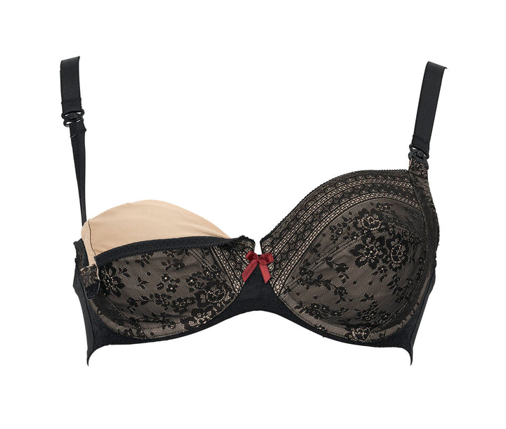 FLEUR - Underwire Nursing Bra - Black - Sheer Essentials Lingerie & Swim