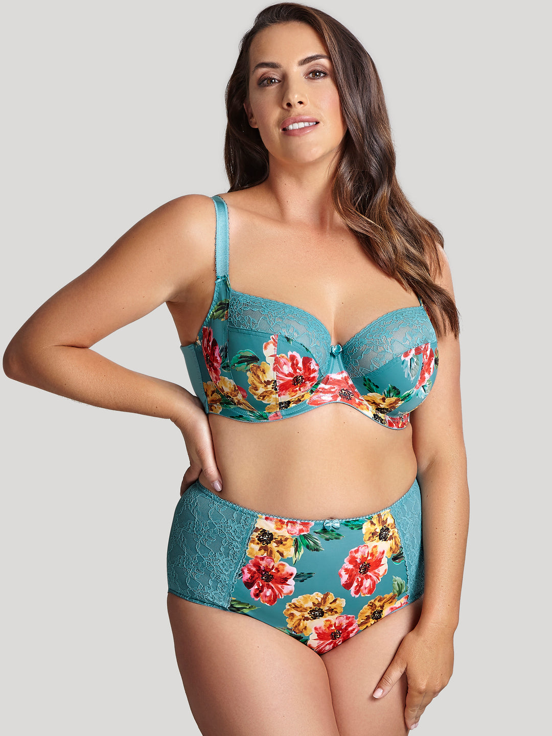 Chi Chi Balconnet Underwire Bra - Turq. Floral