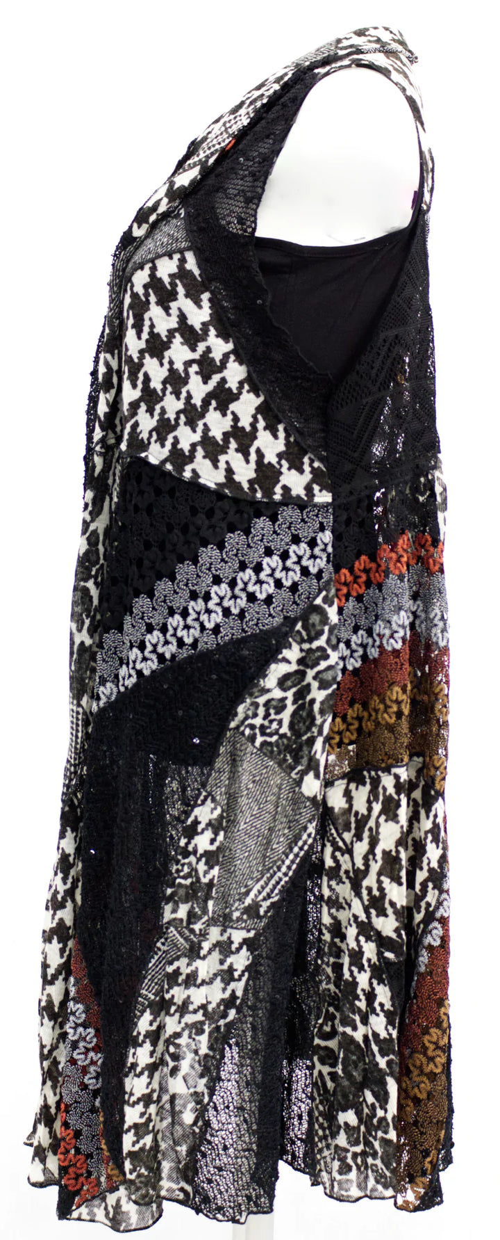 Woven Lace Sleeveless Kimono - Size Large