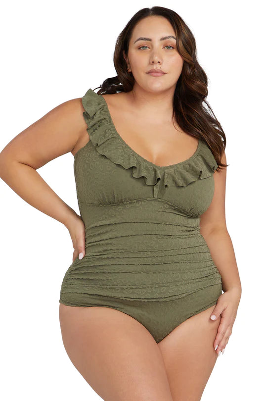 Jungle Chi Manet Frill One Piece Swimsuit