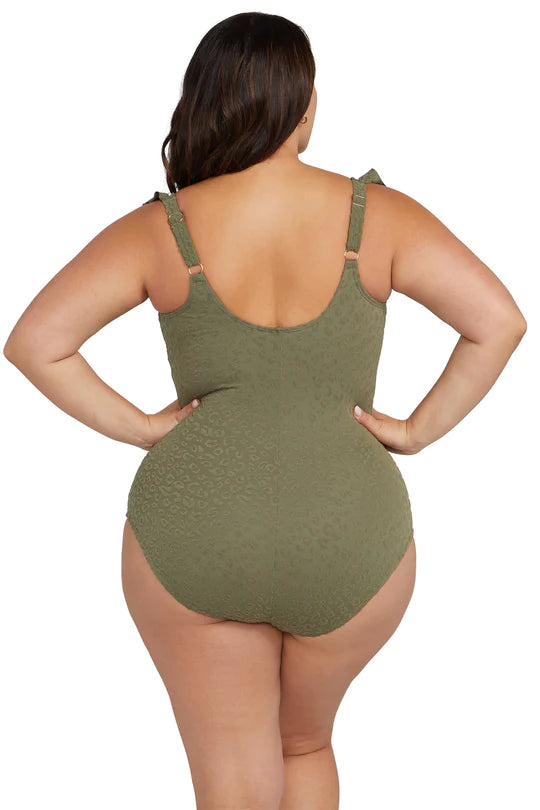 Jungle Chi Manet Frill One Piece Swimsuit