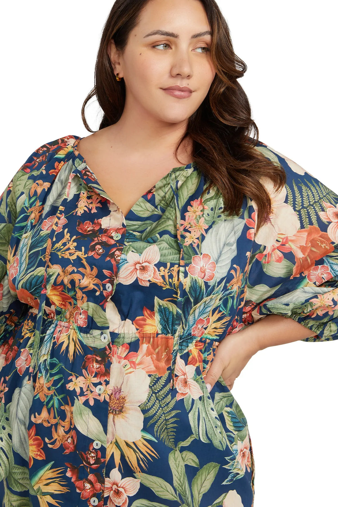 Into The Saltu Navy Elgar Maxi Beach Dress