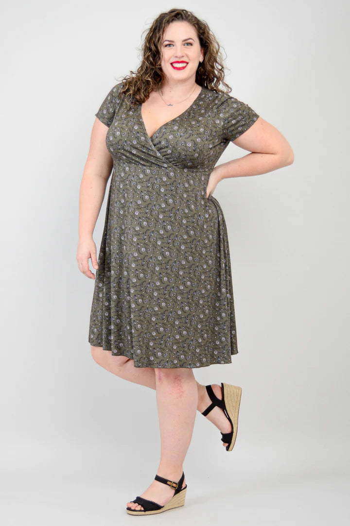 CLOSEOUT CLEARANCE! Black or Brown With Glittery Paisley Sheer Print Plus  Size Empire Waist Dress 2x/3x