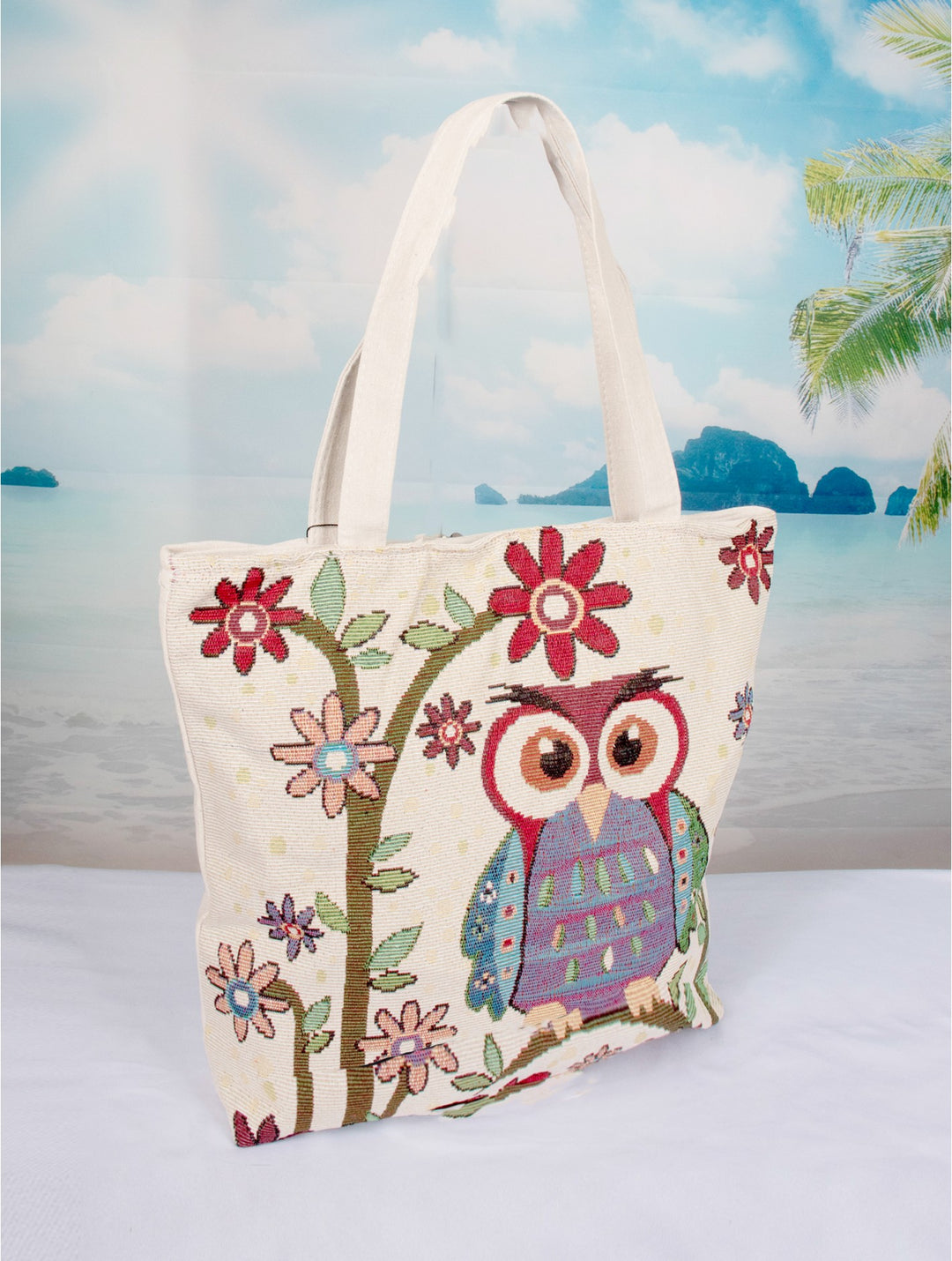 Owl Pattern Canvas Tote Bag