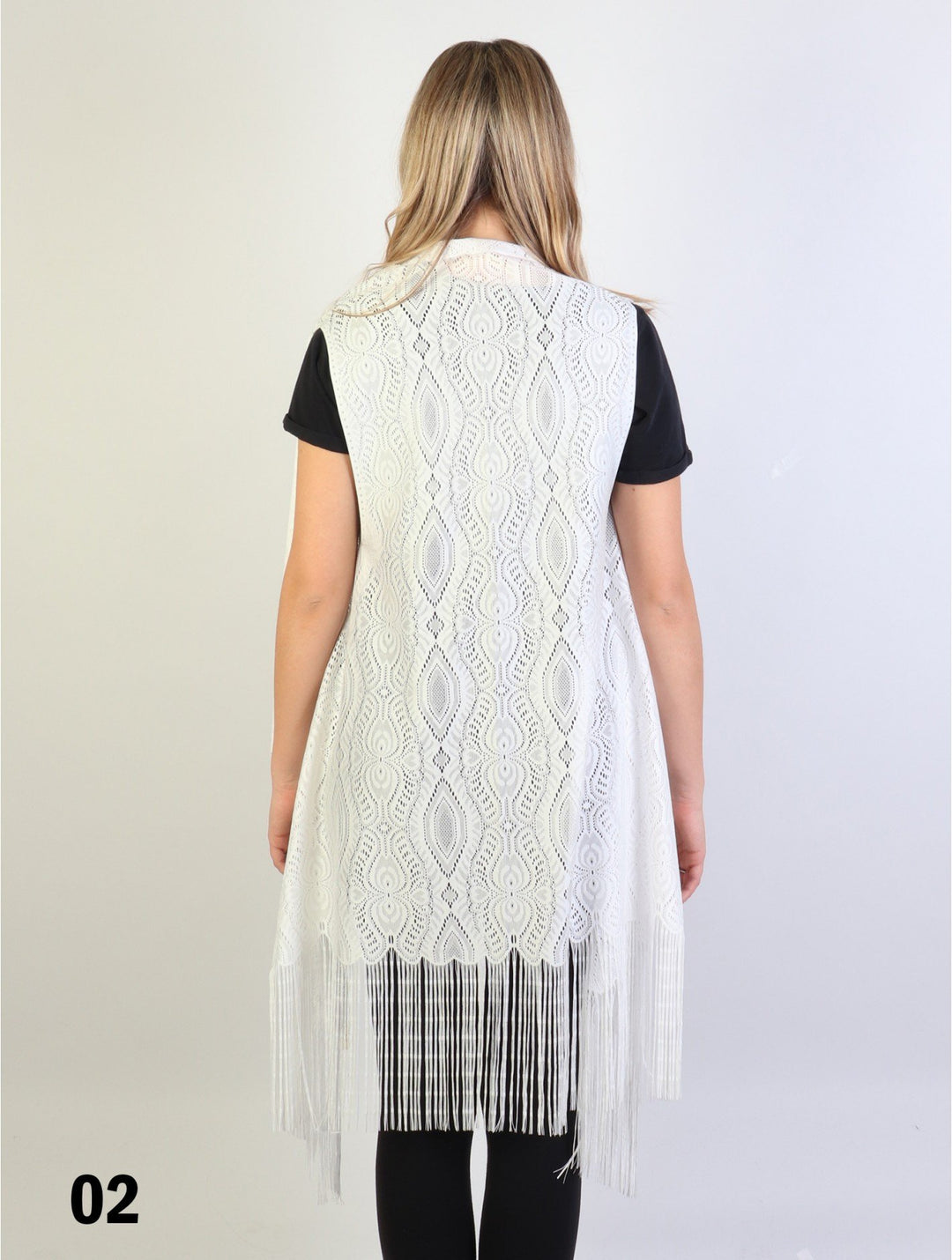 Flowy Lace Vest with Fringe Detailing