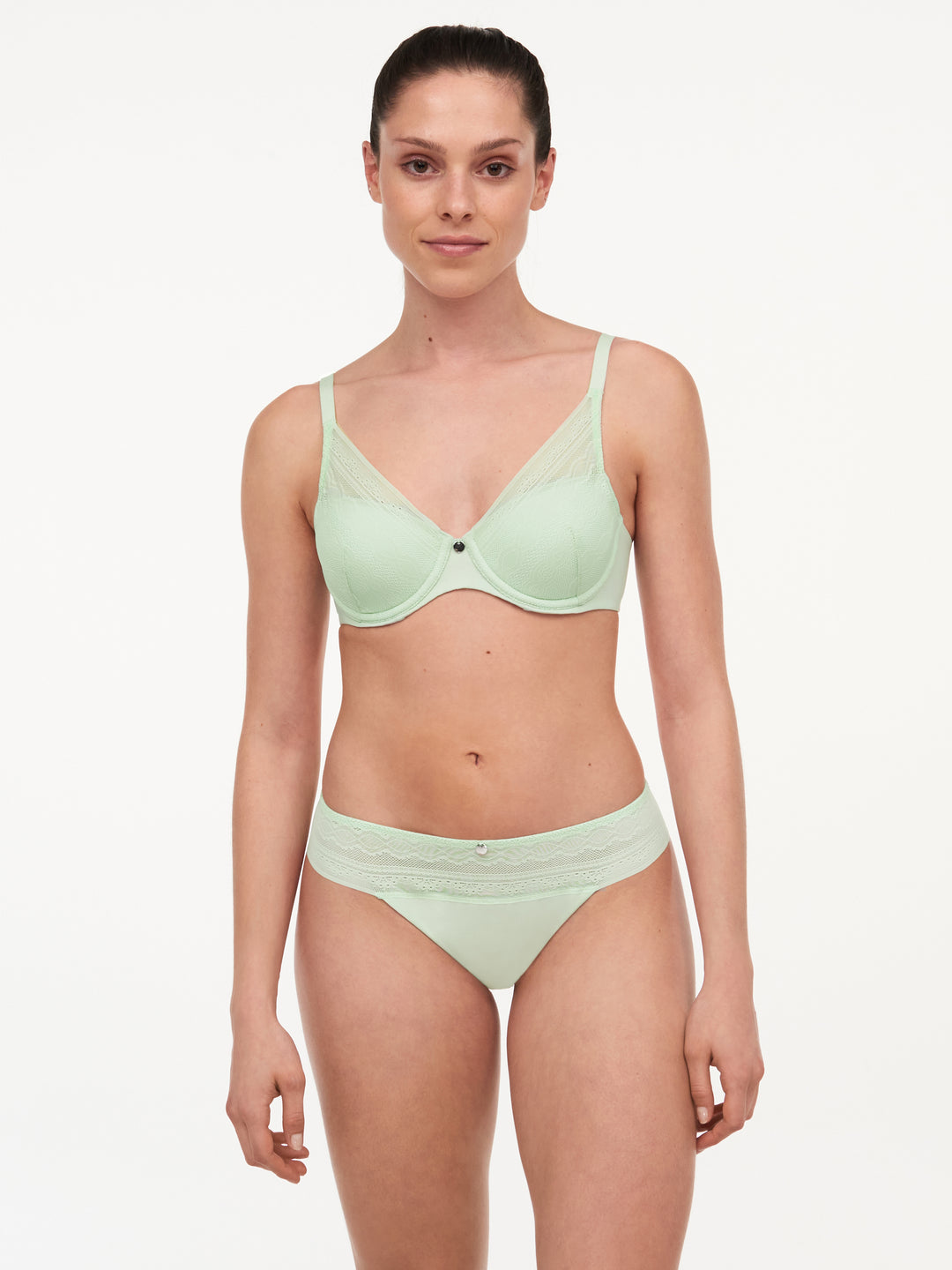 Femilet Kristen Memory Foam T-Shirt Bra - Green Lily – Sheer