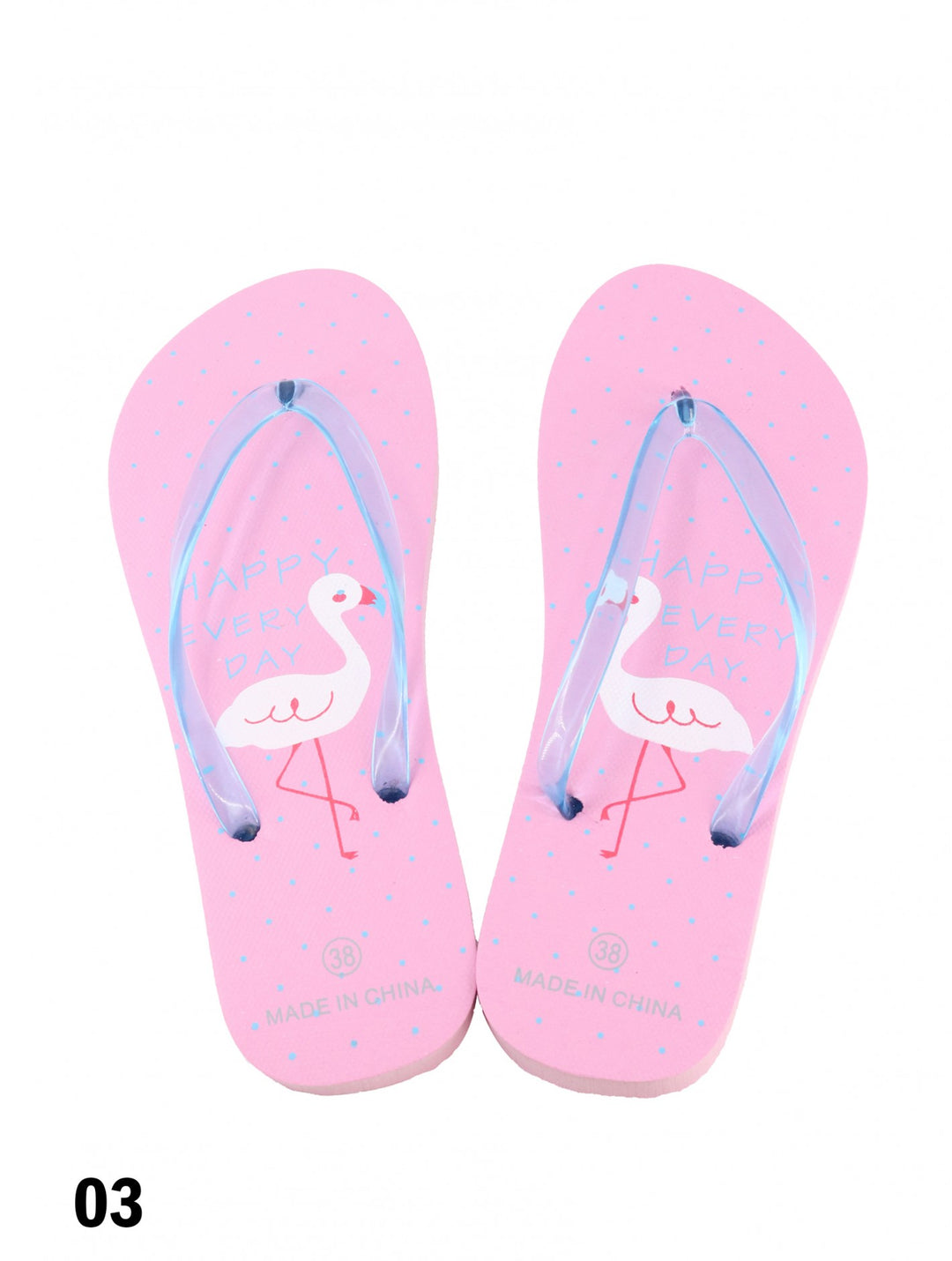 Happy Everyday Flamingo Print Flip Flop
