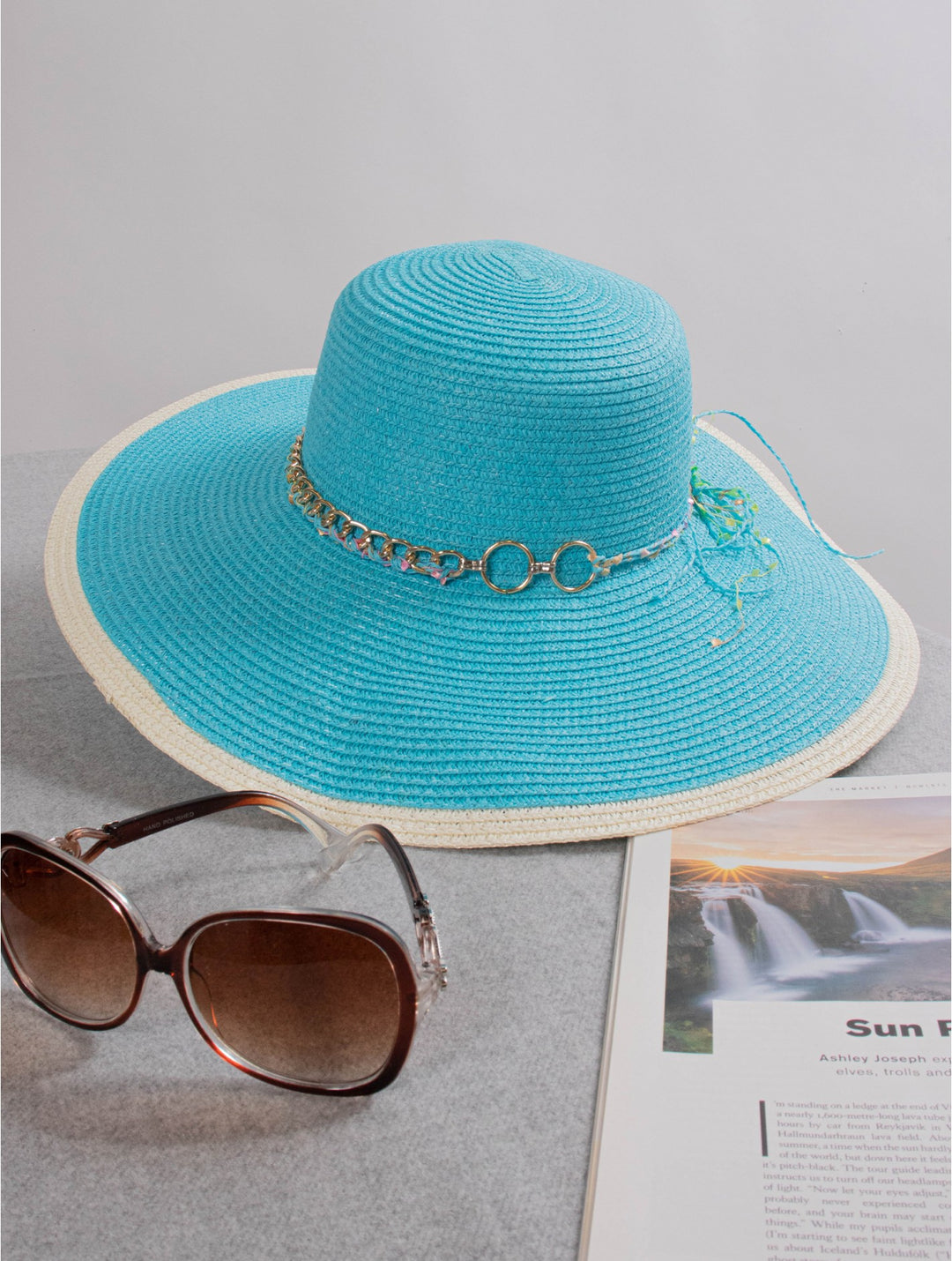 Summer Two Tone Floppy Straw Hat W/ Pearl – Sheer Essentials