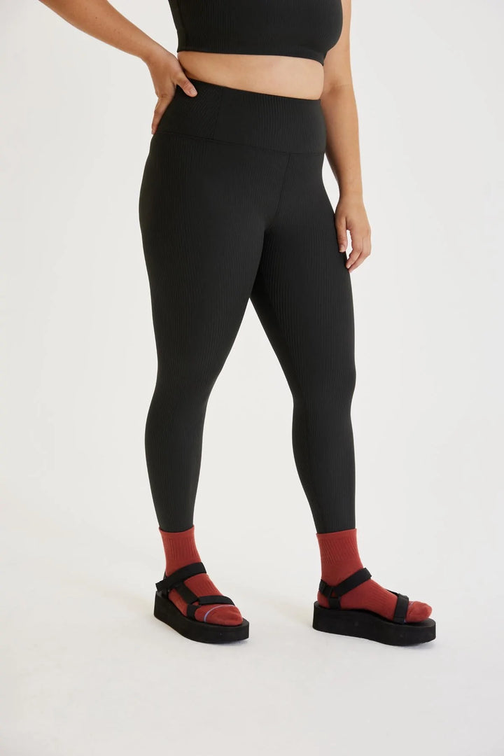 Girlfriend Collective 28.5 Rib High Rise Legging - Black