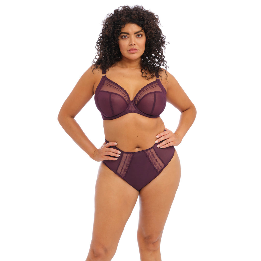 Elomi Matilda Plunge Bra - Wine Diamond