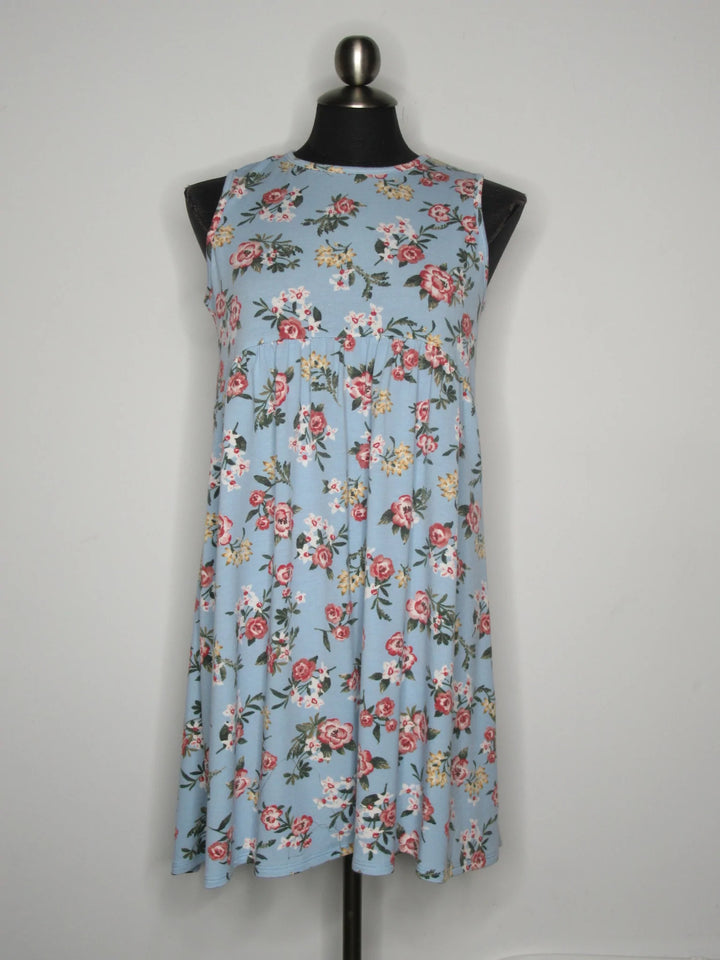 Floral Stretch Pleated Dress