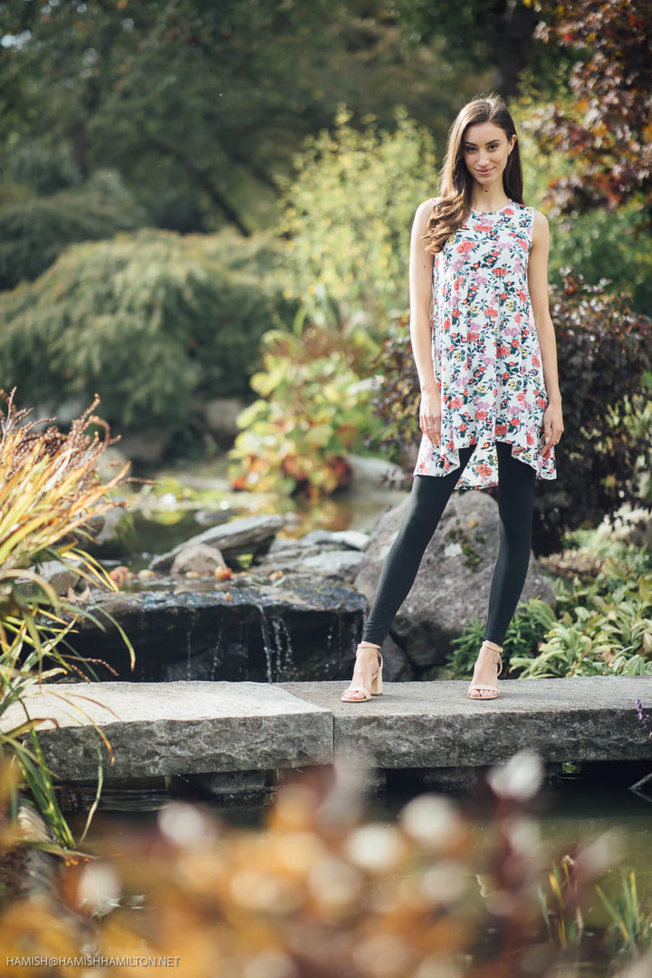 Floral Stretch Pleated Dress