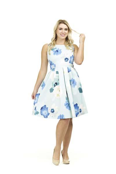 Floral Pleat Dress - Size X-Large