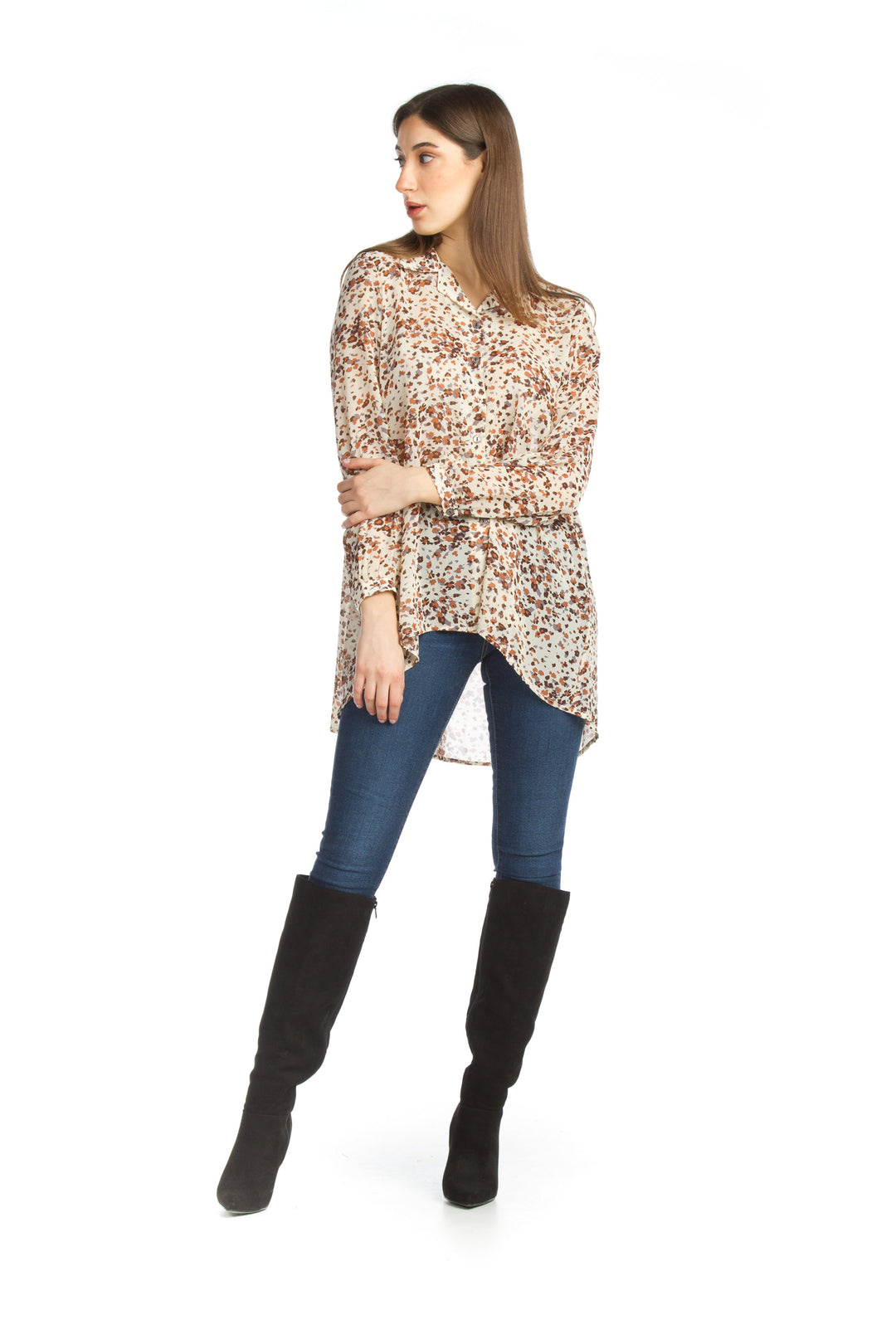 Georgette Terrazzo Print Blouse