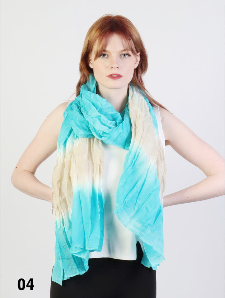 TIE DYE TWO TONE CHIFFON SCARF