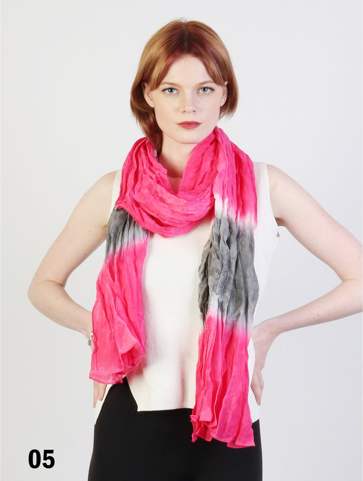 TIE DYE TWO TONE CHIFFON SCARF