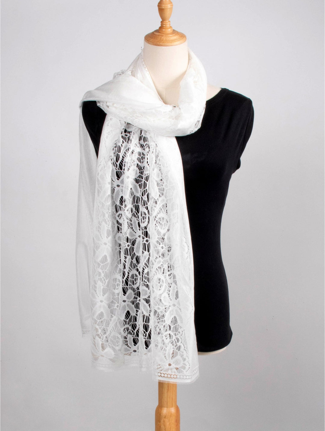 Flower Cut-Out Lace Design Scarf