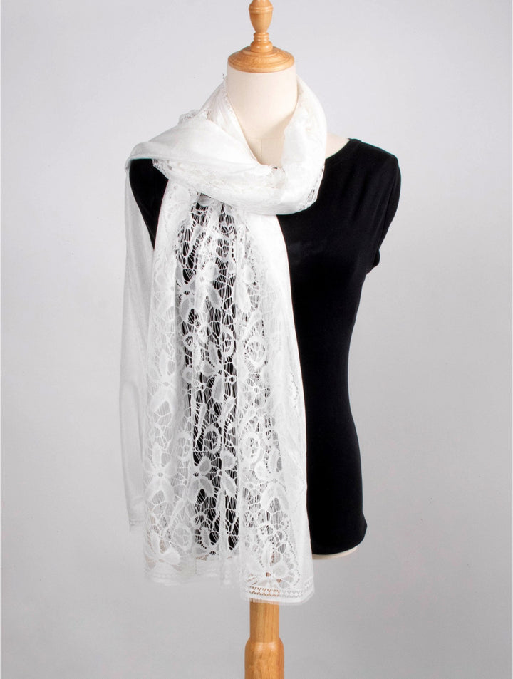 Flower Cut-Out Lace Design Scarf