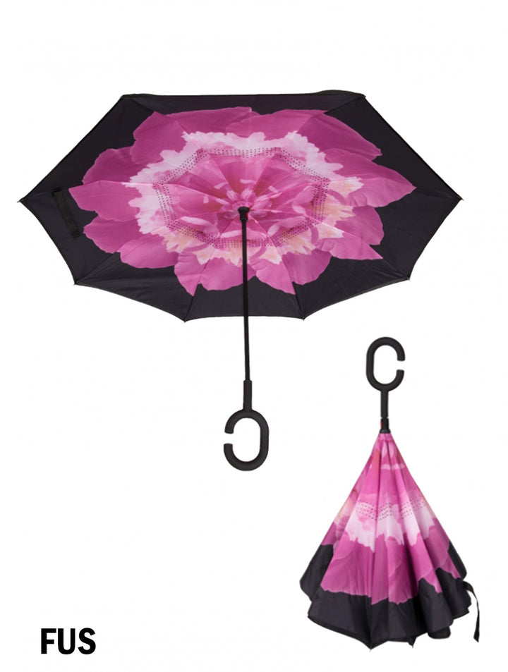 Double Layer Inverted Umbrella w/ C-Shaped Handle