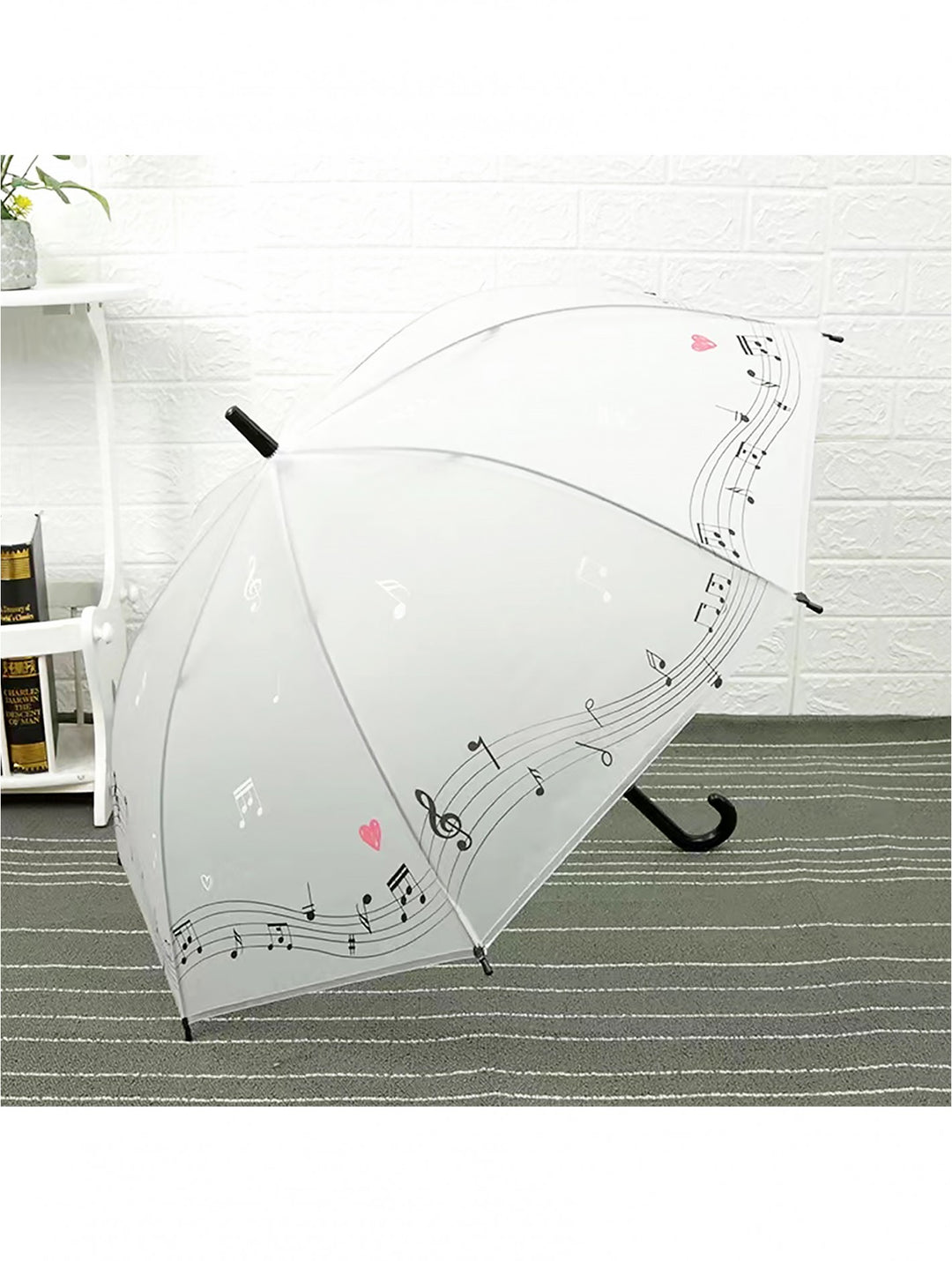Matte Clear Music Notes Pattern Manual Umbrella