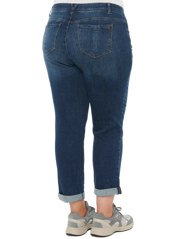 "Ab"solution Distressed Blue Girlfriend Plus Jeans