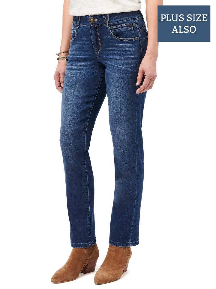 "Ab"solution® High Rise Blue Denim Plus Straight Leg Jeans