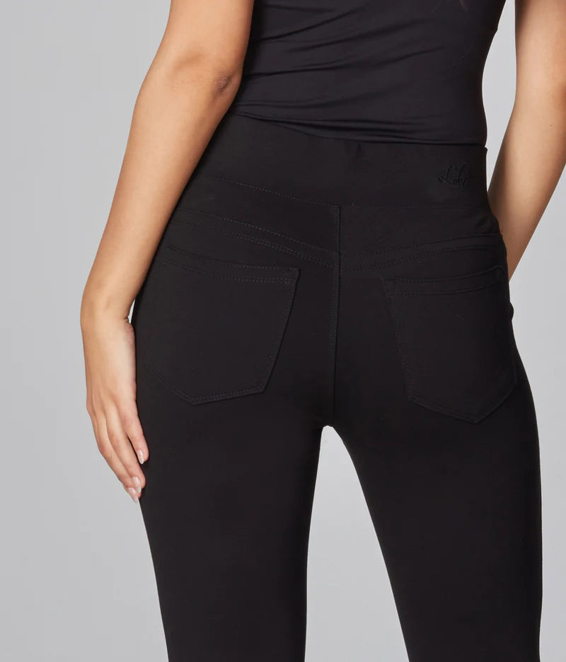 REISS Anna Ponte Jersey Leggings in Black